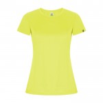 Camiseta técnica de 50% poliéster reciclado para mujer 135 g/m2 Roly color amarillo fluorescente