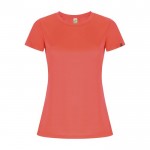 Camiseta técnica de 50% poliéster reciclado para mujer 135 g/m2 Roly color coral