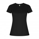 Camiseta técnica de 50% poliéster reciclado para mujer 135 g/m2 Roly color negro