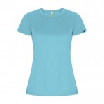 Camiseta técnica de 50% poliéster reciclado para mujer 135 g/m2 Roly color turquesa