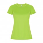 Camiseta técnica de 50% poliéster reciclado para mujer 135 g/m2 Roly color verde fluorescente