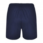 Pantalón corto deportivo de poliéster 100% unisex 140 g/m2 Roly color azul marino segunda vista trasera