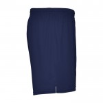 Pantalón corto deportivo de poliéster 100% unisex 140 g/m2 Roly color azul marino segunda vista lateral