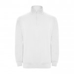 Sudadera de algodón y poliéster con media cremallera 280 g/m2 Roly color blanco