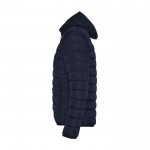 Chaqueta acolchada de poliéster con capucha para mujer 290 g/m2 Roly color azul marino vista lateral