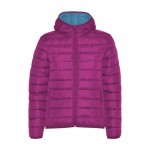 Chaqueta acolchada de poliéster con capucha para mujer 290 g/m2 Roly color fucsia