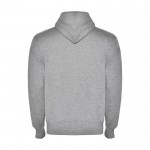 Sudadera de algodón y poliéster unisex con capucha 280 g/m2 Roly color gris claro jaspeado segunda vista trasera