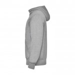 Sudadera de algodón y poliéster unisex con capucha 280 g/m2 Roly color gris claro jaspeado vista lateral