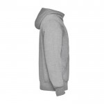 Sudadera de algodón y poliéster unisex con capucha 280 g/m2 Roly color gris claro jaspeado segunda vista lateral