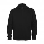 Sudadera de algodón y poliéster unisex con capucha 280 g/m2 Roly color negro