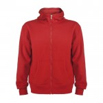 Sudadera de algodón y poliéster unisex con capucha 280 g/m2 Roly color rojo