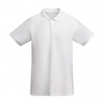 Polo de algodón orgánico 100% en punto piqué para hombre 210 g/m2 Roly color blanco