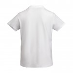 Polo de algodón orgánico 100% en punto piqué para hombre 210 g/m2 Roly color blanco segunda vista trasera