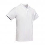 Polo de algodón orgánico 100% en punto piqué para hombre 210 g/m2 Roly color blanco segunda vista