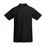 Polo de algodón orgánico 100% en punto piqué para hombre 210 g/m2 Roly color negro