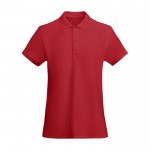 Polo de algodón orgánico 100% en punto piqué para mujer 210 g/m2 Roly color rojo