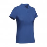 Polo de algodón orgánico 100% en punto piqué para mujer 210 g/m2 Roly color azul real segunda vista