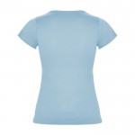 Camiseta de 100% punto de algodón para mujer 155 g/m2 Roly color azul claro segunda vista trasera