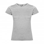 Camiseta de 100% punto de algodón para mujer 155 g/m2 Roly color gris claro jaspeado