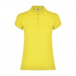 Polo de punto piqué en algodón 100% para mujer 200 g/m2 Roly color amarillo