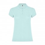 Polo de punto piqué en algodón 100% para mujer 200 g/m2 Roly color verde menta