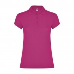 Polo de punto piqué en algodón 100% para mujer 200 g/m2 Roly color fucsia