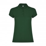 Polo de punto piqué en algodón 100% para mujer 200 g/m2 Roly color verde botella