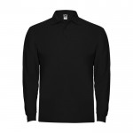 Polo de hombre en 100% algodón de punto piqué 220 g/m2 Roly color negro