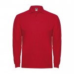 Polo de hombre en 100% algodón de punto piqué 220 g/m2 Roly color rojo