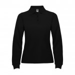 Polo de punto piqué 100% algodón para mujer 220 g/m2 Roly color negro