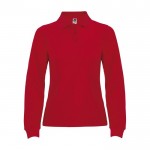 Polo de punto piqué 100% algodón para mujer 220 g/m2 Roly color rojo