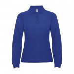 Polo de punto piqué 100% algodón para mujer 220 g/m2 Roly color azul real