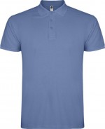 Polo de algodón en punto piqué de hombre en manga corta 200 g/m2 Roly color azul riviera