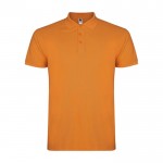 Polo de algodón en punto piqué de hombre en manga corta 200 g/m2 Roly color naranja