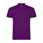 Polo de algodón en punto piqué de hombre en manga corta 200 g/m2 Roly color morado