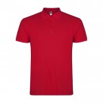 Polo de algodón en punto piqué de hombre en manga corta 200 g/m2 Roly color rojo