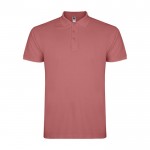 Polo de algodón en punto piqué de hombre en manga corta 200 g/m2 Roly color rojo desaturado