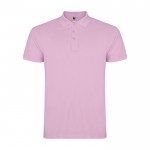 Polo de algodón en punto piqué de hombre en manga corta 200 g/m2 Roly color rosa claro