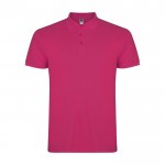 Polo de algodón en punto piqué de hombre en manga corta 200 g/m2 Roly color fucsia