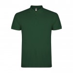 Polo de algodón en punto piqué de hombre en manga corta 200 g/m2 Roly color verde botella