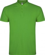 Polo de algodón en punto piqué de hombre en manga corta 200 g/m2 Roly color verde pasto