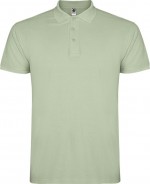 Polo de algodón en punto piqué de hombre en manga corta 200 g/m2 Roly color verde suave