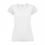 Camiseta de 100% algodón en punto para mujer 155 g/m2 Roly color blanco