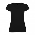 Camiseta de 100% algodón en punto para mujer 155 g/m2 Roly color negro