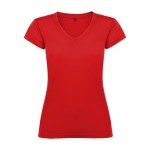 Camiseta de 100% algodón en punto para mujer 155 g/m2 Roly color rojo