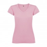 Camiseta de 100% algodón en punto para mujer 155 g/m2 Roly color rosa claro