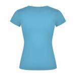 Camiseta de 100% algodón en punto para mujer 155 g/m2 Roly color turquesa segunda vista trasera