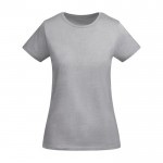 Camiseta de algodón orgánico de punto para mujer 175 g/m2 Roly color gris claro jaspeado