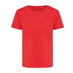 Camiseta de mujer de algodón reciclado slim fit 160 g/m2 Iqoniq color rojo