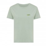 Camiseta de mujer de algodón reciclado slim fit 160 g/m2 Iqoniq color verde oliva vista con logo